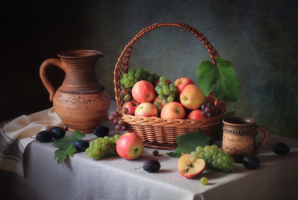 Rustic Fruit Still Life by Tatyana Skorokhod