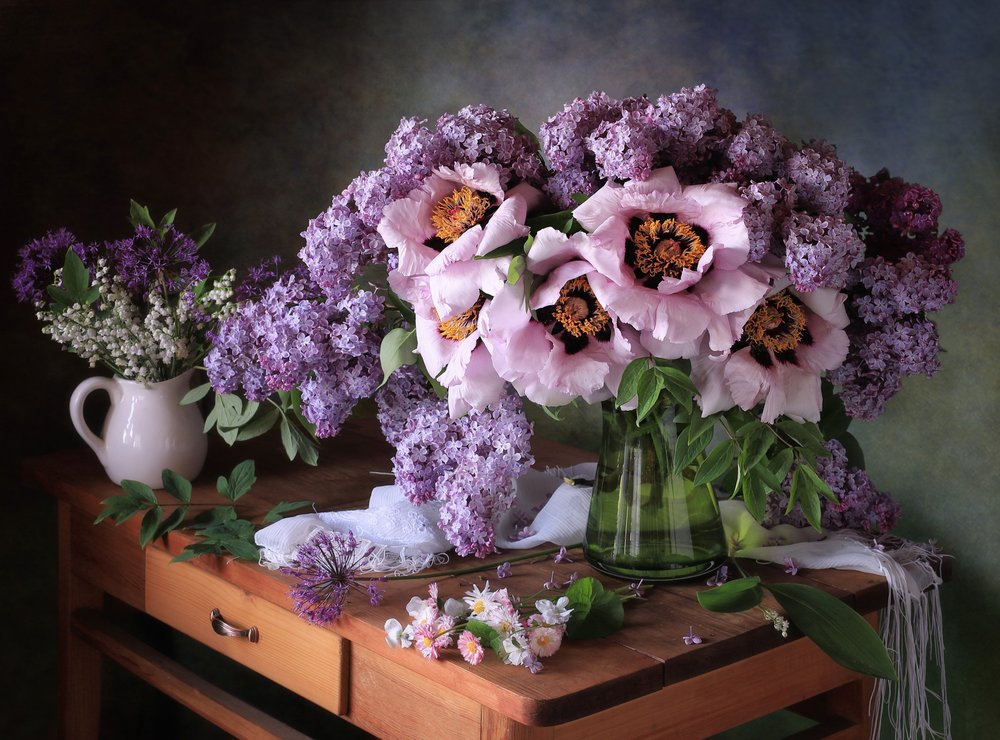 Rustic Peony Bouquet by Tatyana Skorokhod