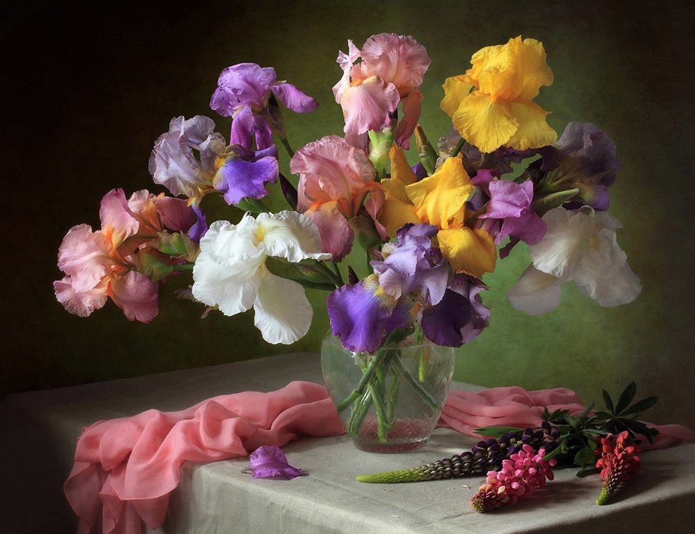 Vibrant Iris Bouquet by Tatyana Skorokhod