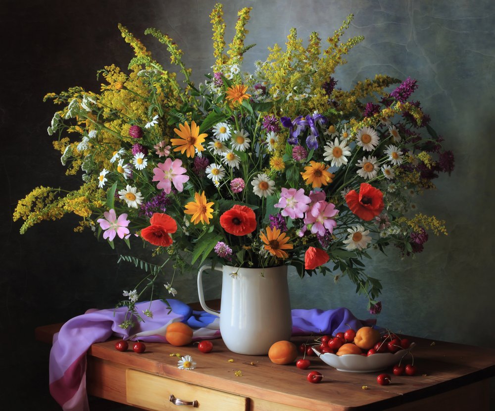 Wildflowers and Summer Fruit by Tatyana Skorokhod