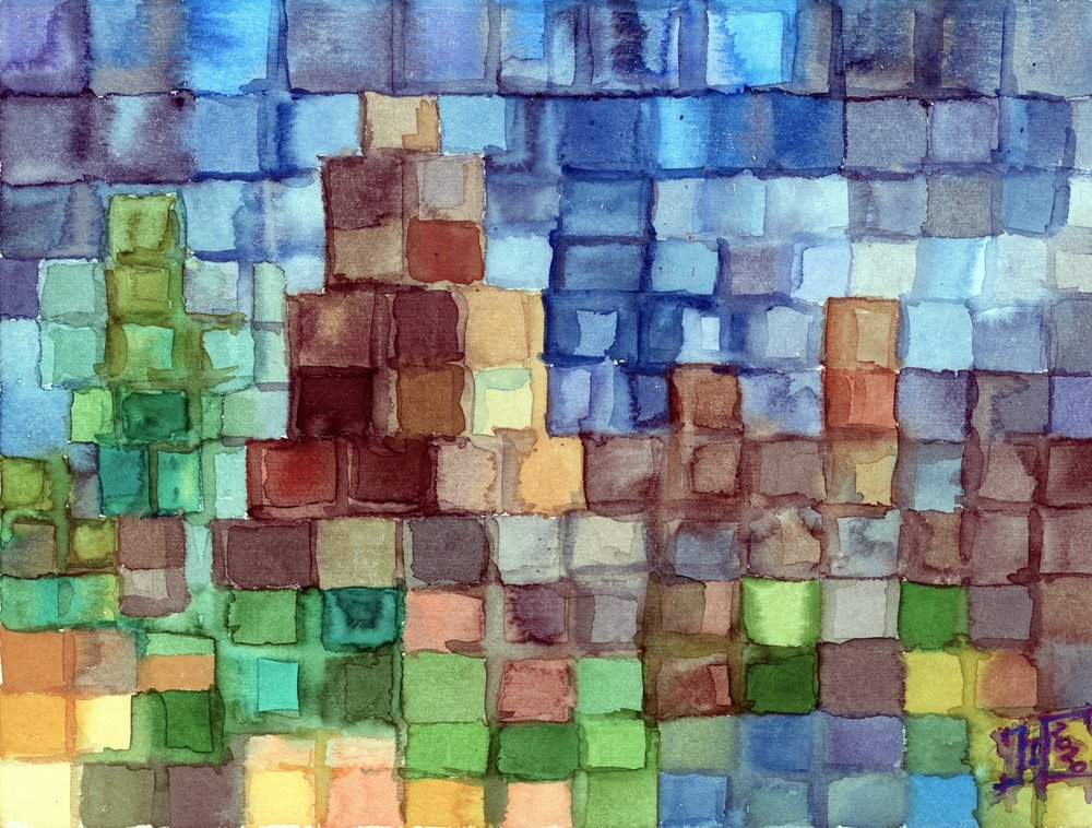 Geometric City Landscape by Tim Hoinkis