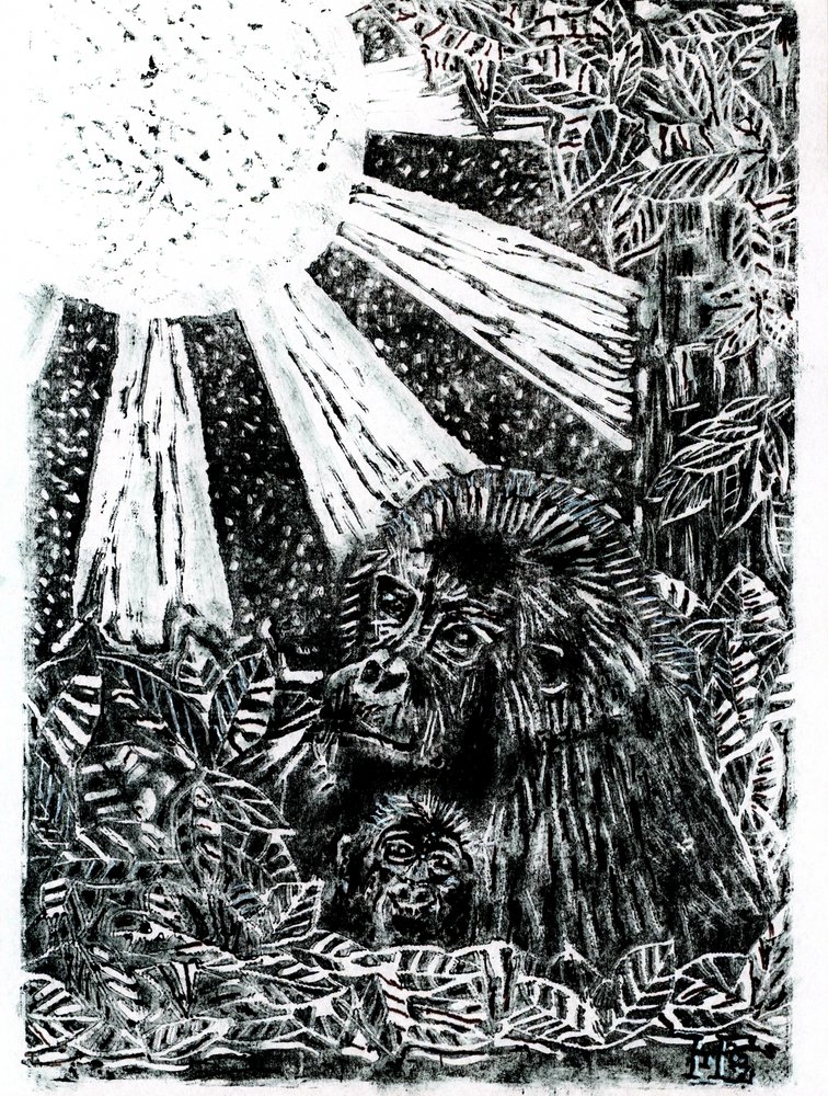 Jungle Gorilla Family by Tim Hoinkis
