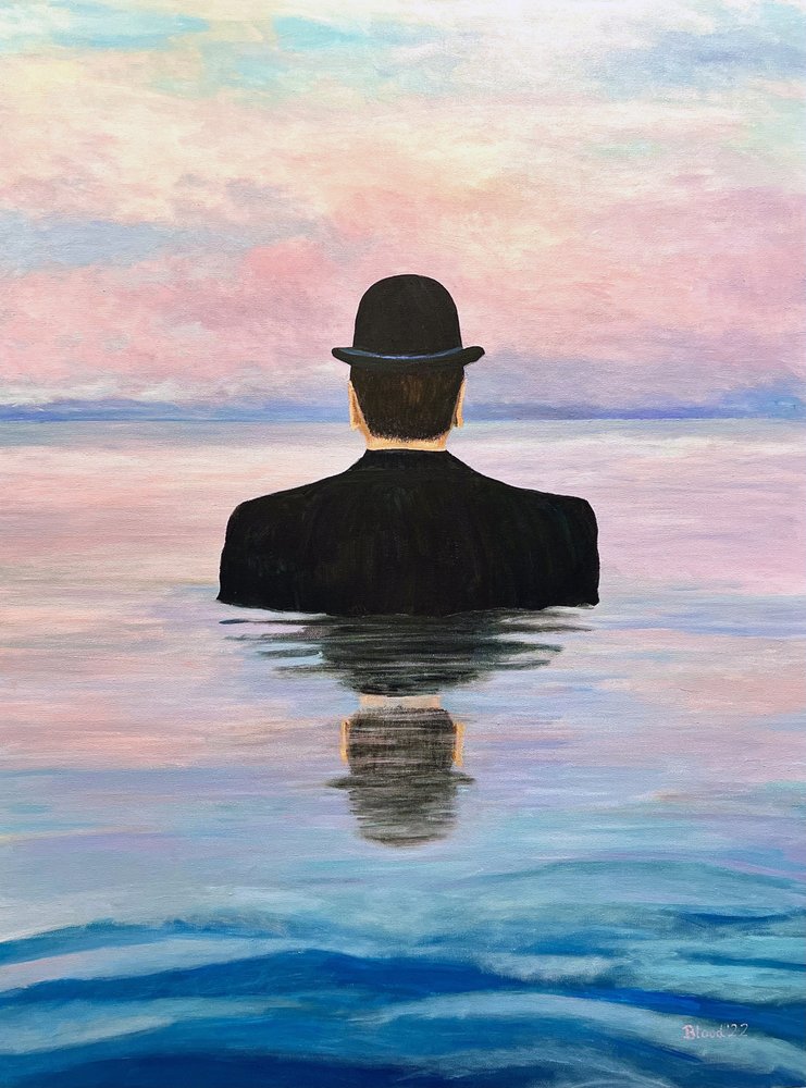 Bowler Hat Sea Reflection by Tom Blood