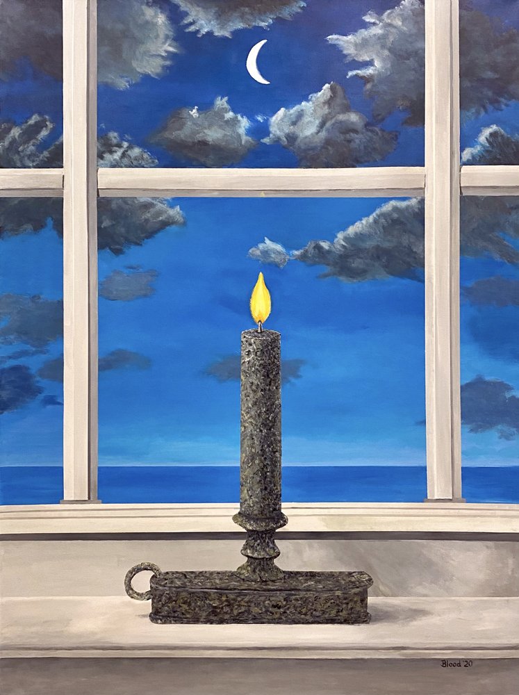 Candlelit Night Window by Tom Blood