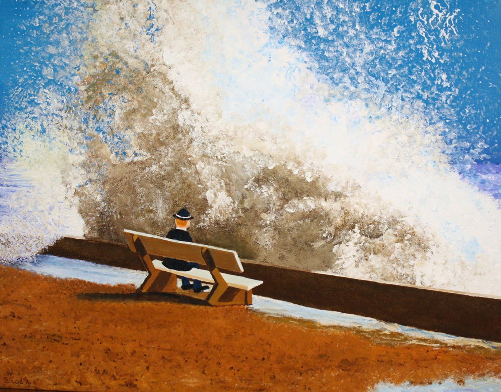 Man Watching Wave by Tom Blood
