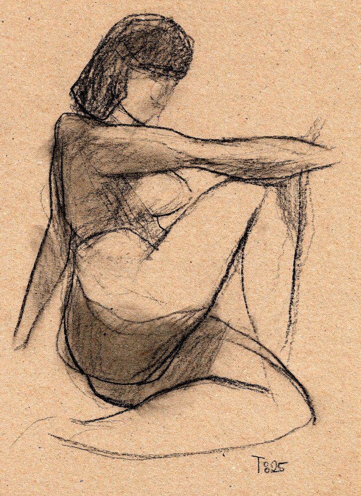 Contemplative Figure Sketch by Tore Bahnson