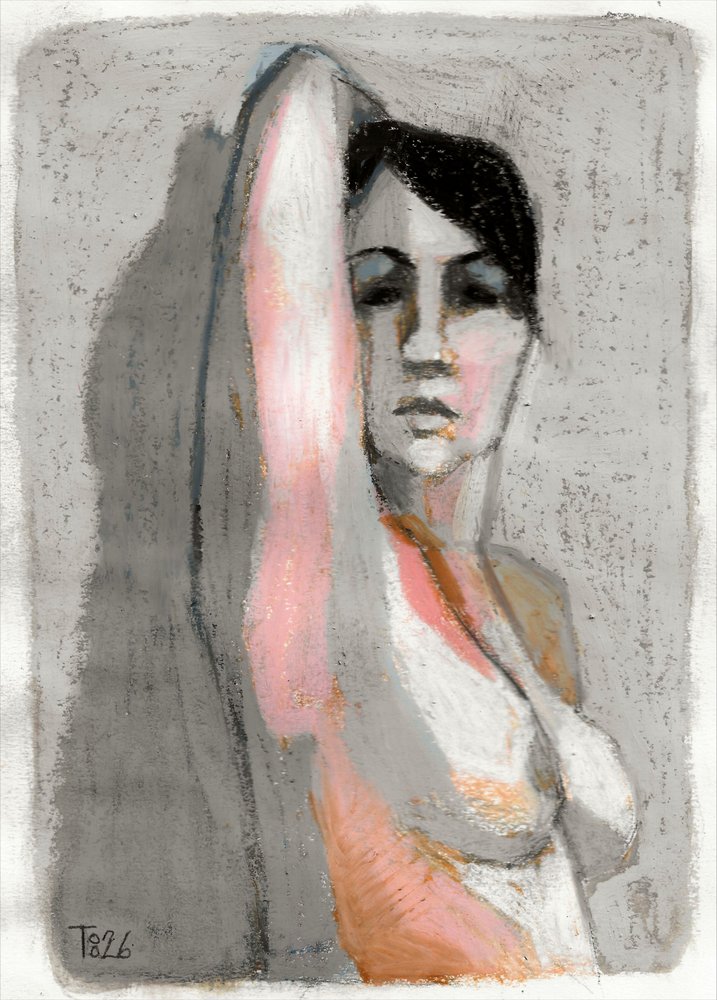 Pensive Figure Drawing by Tore Bahnson