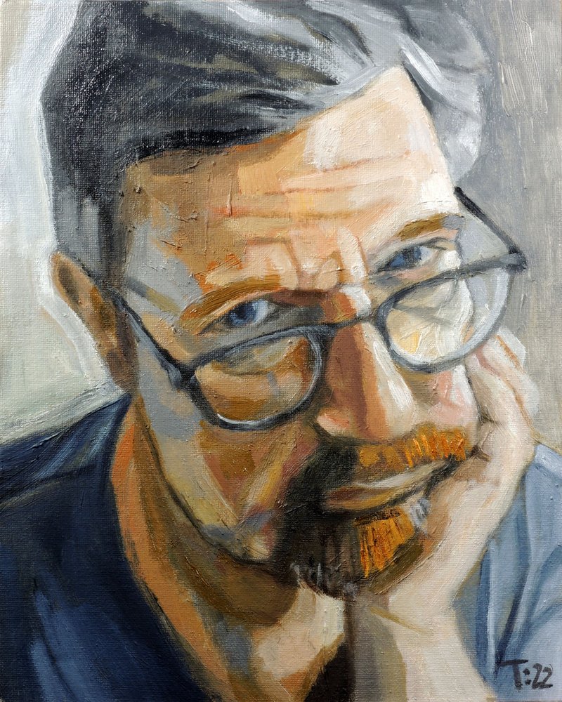 Pensive Man In Glasses by Tore Bahnson