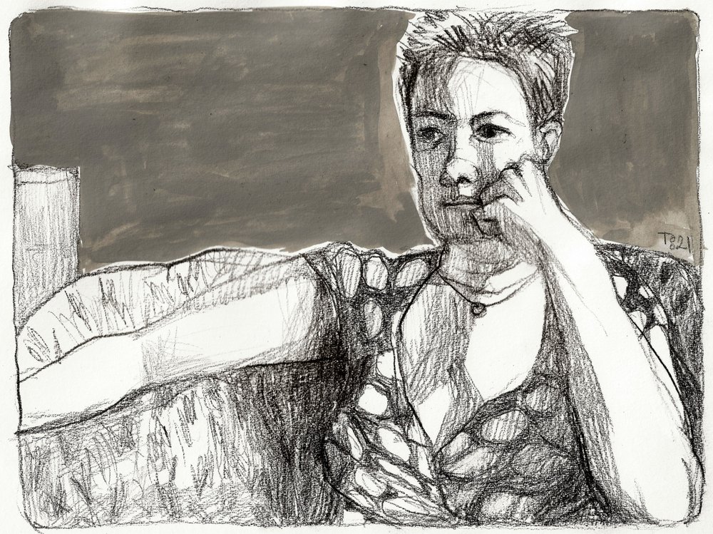 Pensive Woman Portrait by Tore Bahnson