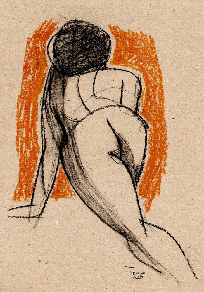 Seated Figure Drawing by Tore Bahnson