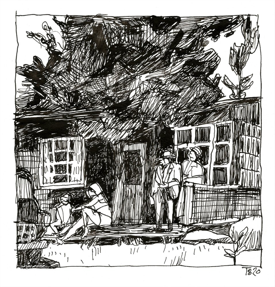 Vintage Porch Scene by Tore Bahnson