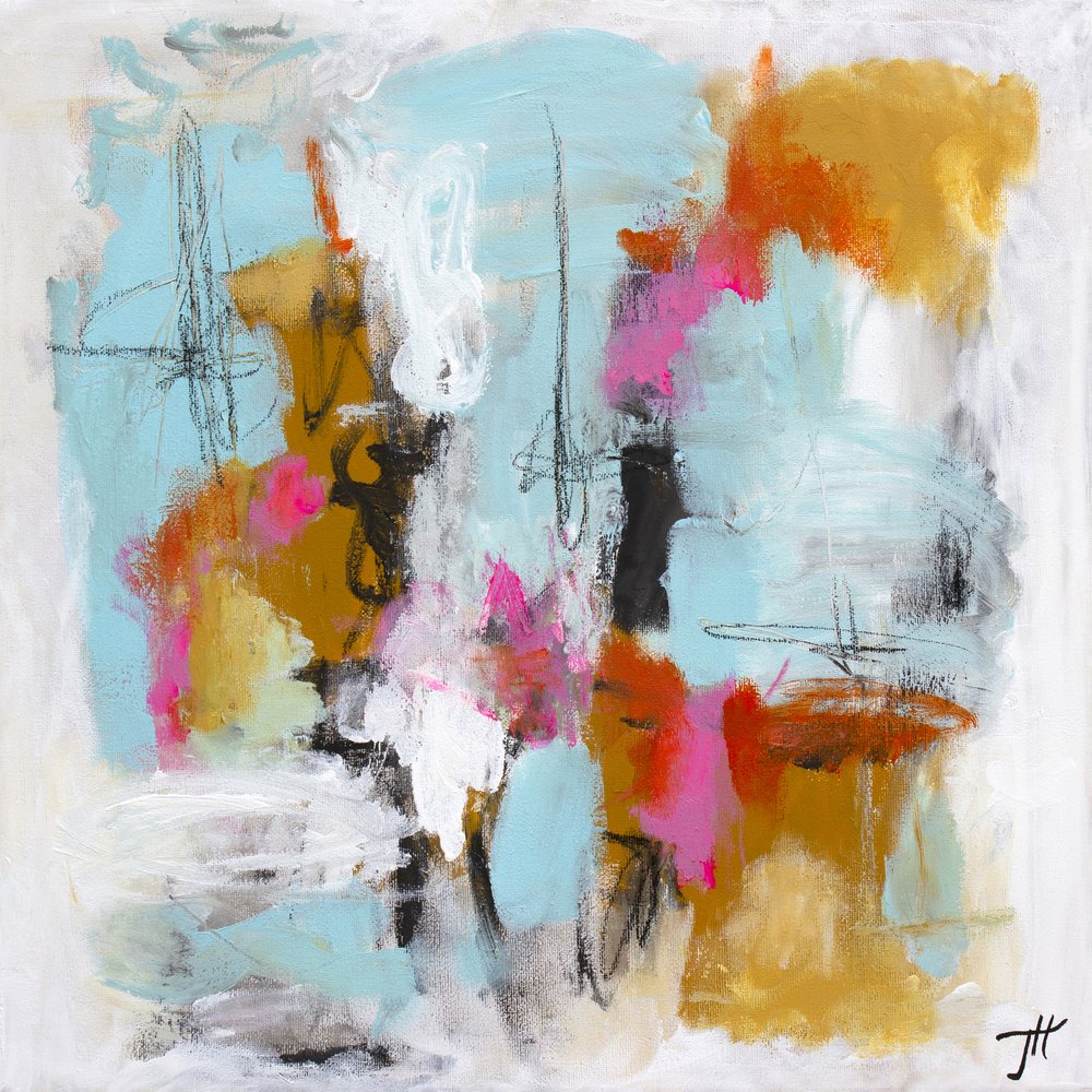 Vibrant Pink Gold Abstract by Tove Höglund