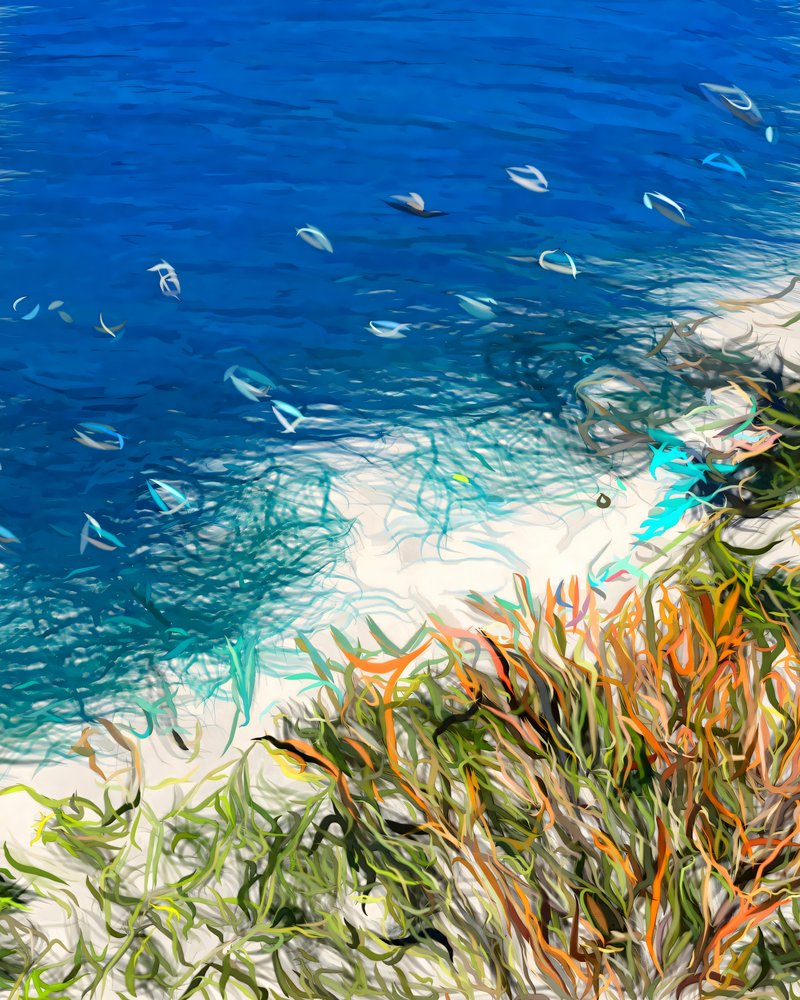 Abstract Ocean Beach by Uma Gokhale