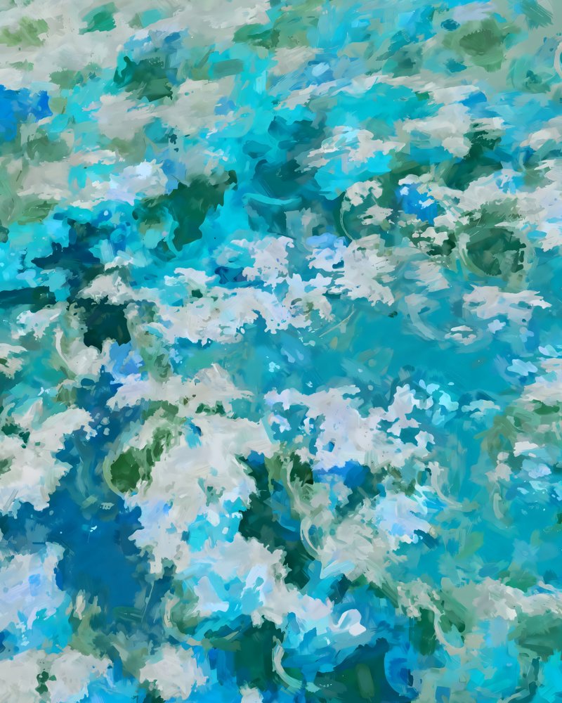 Aqua Marine Abstract by Uma Gokhale