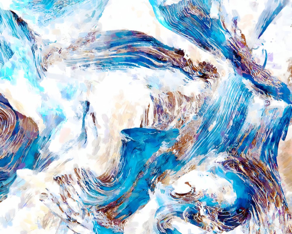 Fluid Blue Swirls by Uma Gokhale