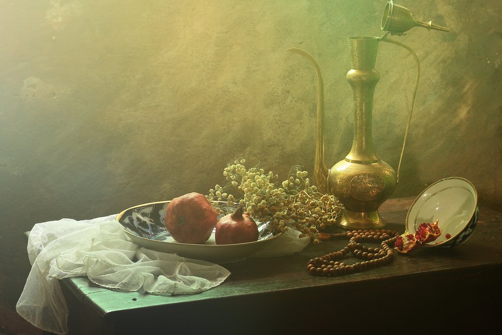 Oriental Pomegranate Still Life by UstinaGreen