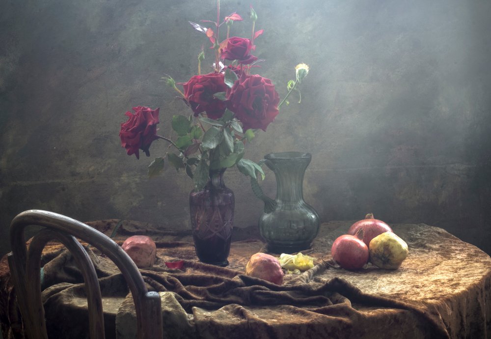 Vintage Roses Still Life by UstinaGreen