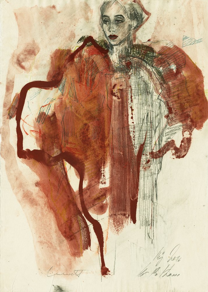 Elegant Red Portrait by Ute Rathmann