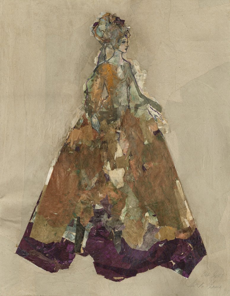 Regal Lady in Collage Gown by Ute Rathmann