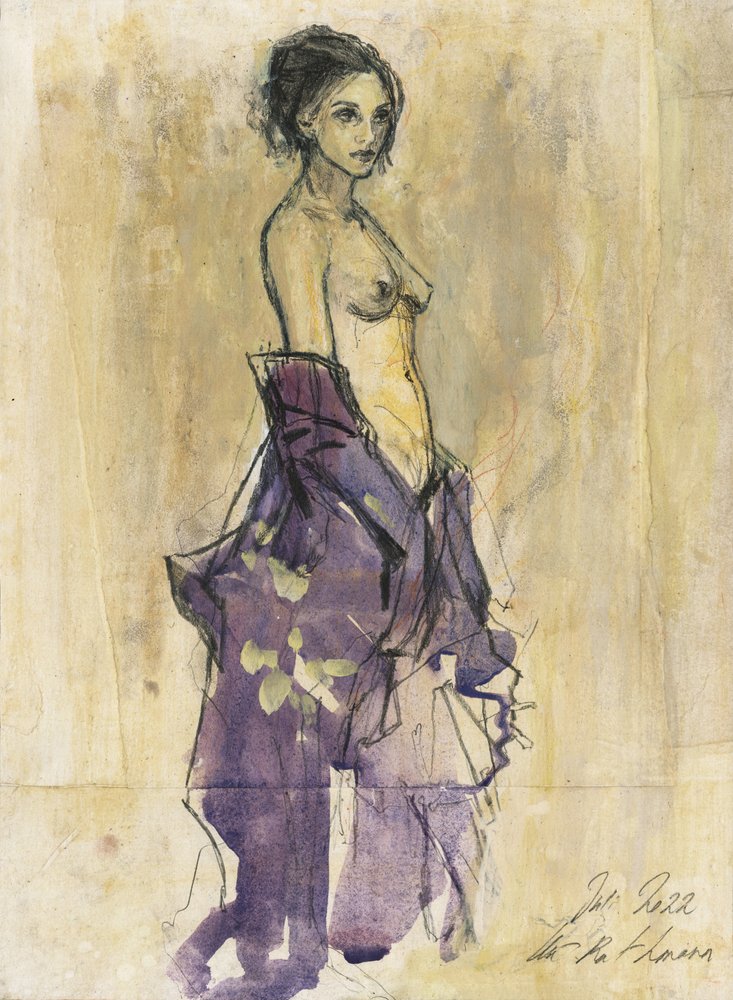 Woman in Purple Robe by Ute Rathmann