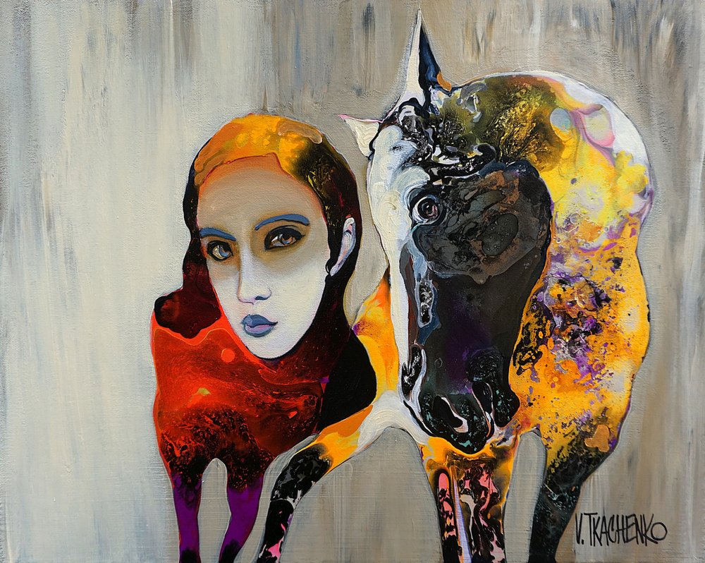 Abstract Woman Horse by Victor Tkachenko