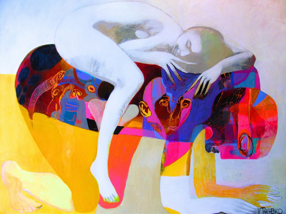 Contemplative Abstract Figures by Victor Tkachenko