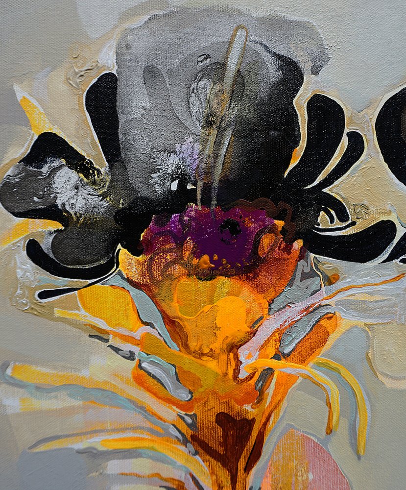 Dramatic Abstract Floral by Victor Tkachenko