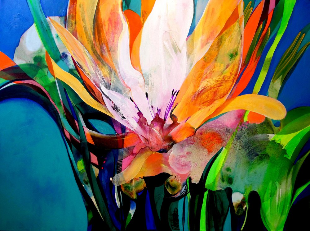Vibrant Abstract Bloom by Victor Tkachenko