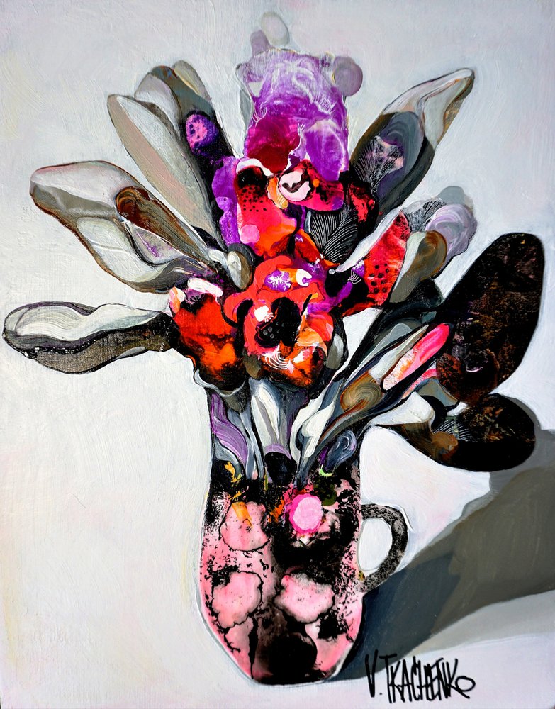 Vibrant Abstract Flowers by Victor Tkachenko