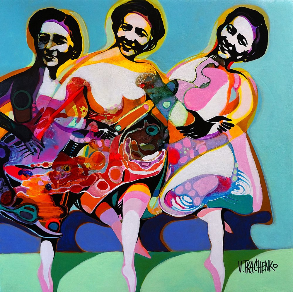 Vibrant Dancing Women by Victor Tkachenko