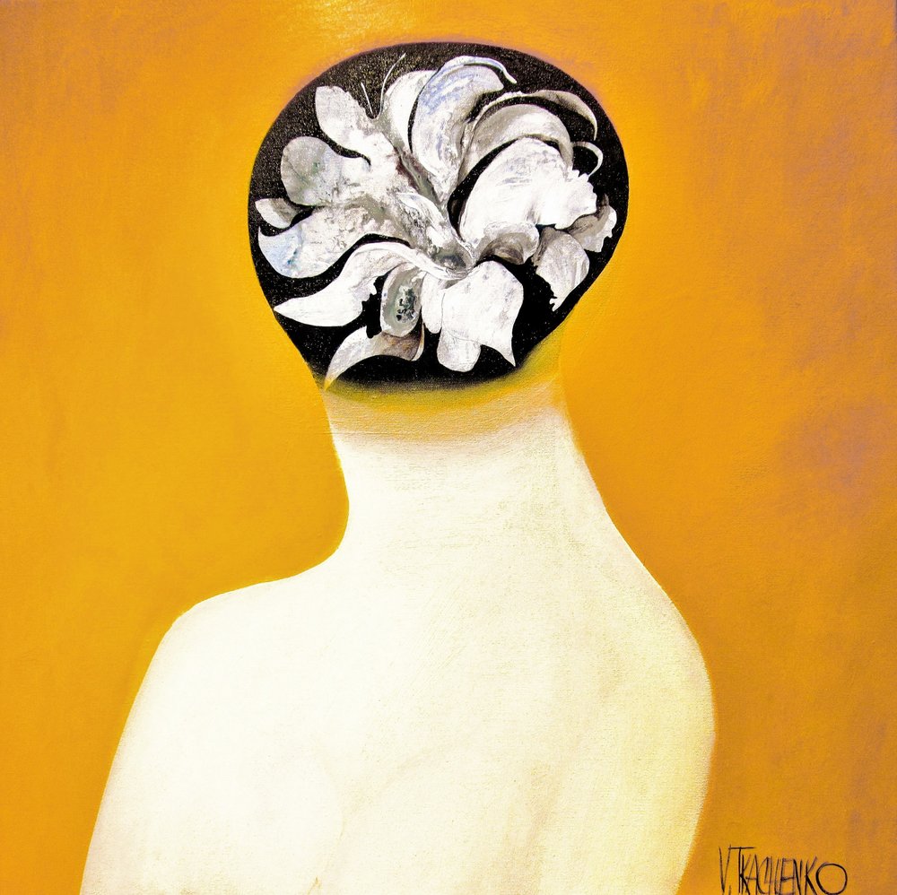 Woman With Floral Head by Victor Tkachenko