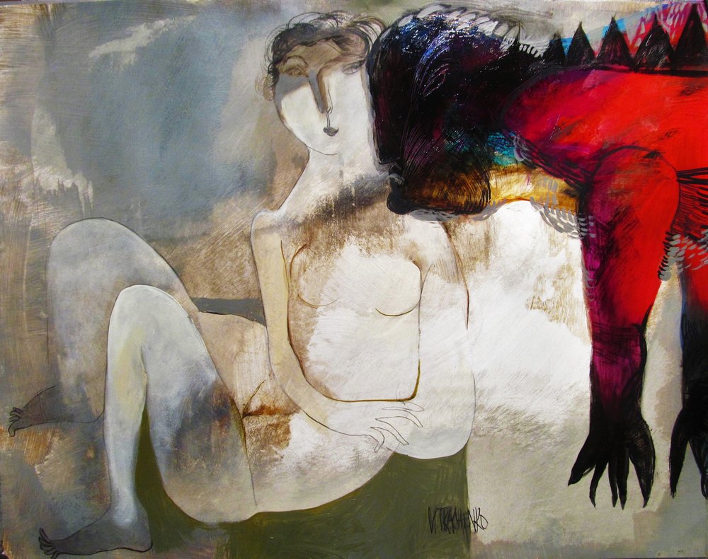 Woman and Red Demon by Victor Tkachenko