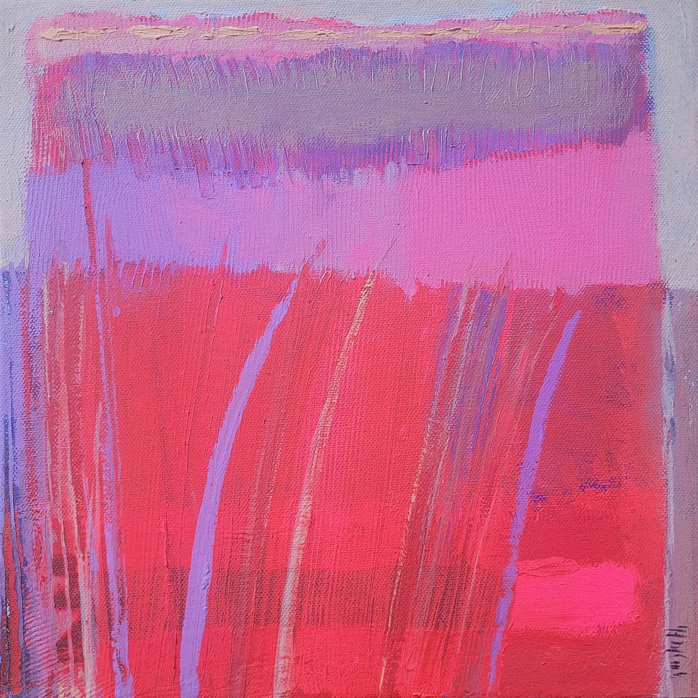 Vibrant Pink Abstract Layers by Wayne Sleeth
