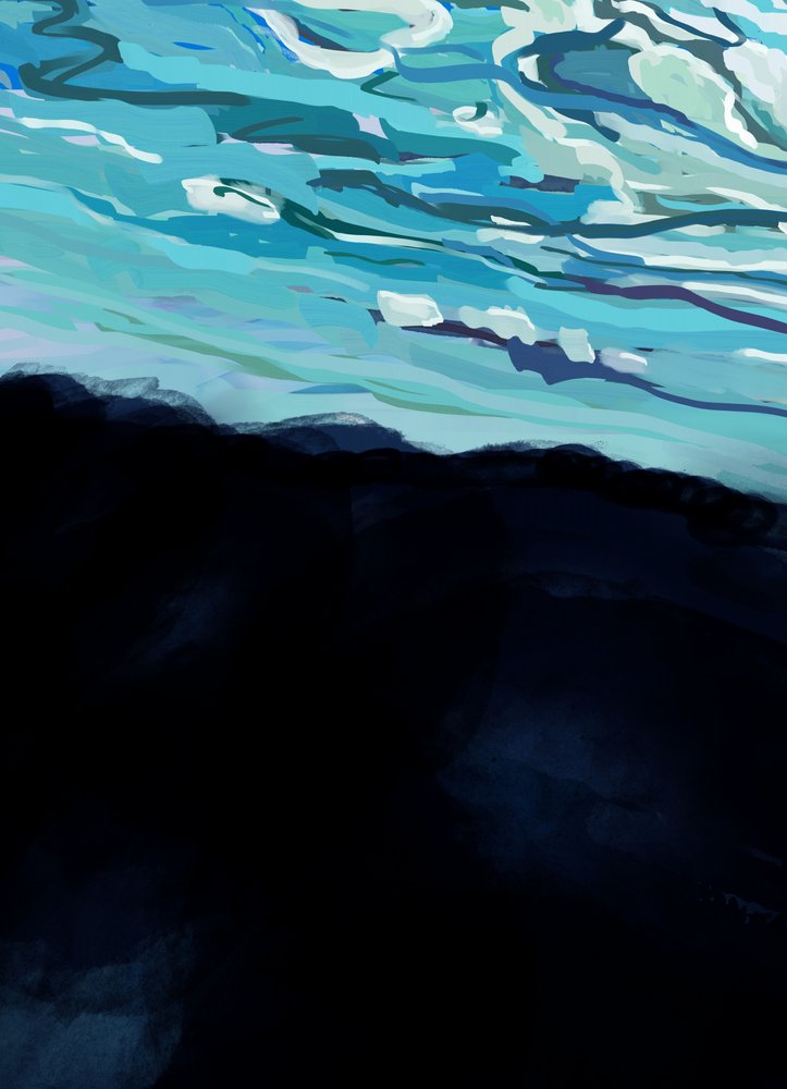 Submerged Blue Light by XHOZUCAN