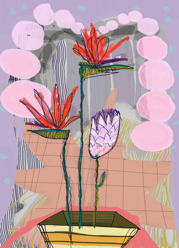 Vibrant Tropical Flowers by XHOZUCAN
