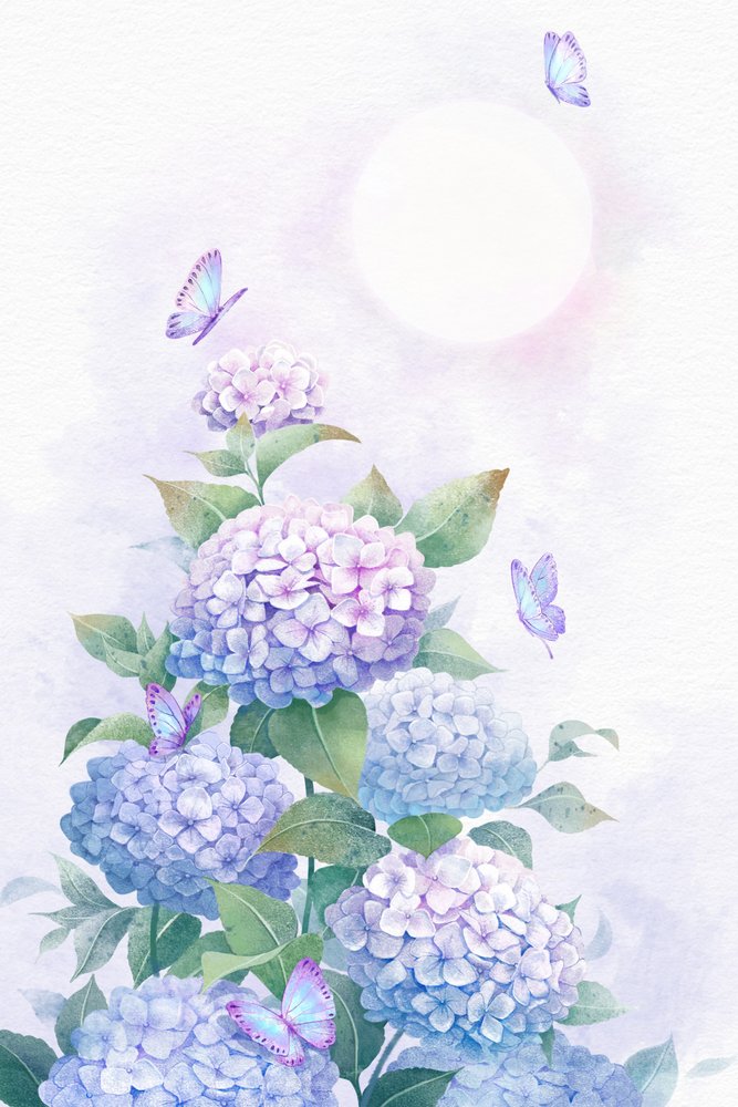 Moonlit Hydrangea Garden by Xuan Thai
