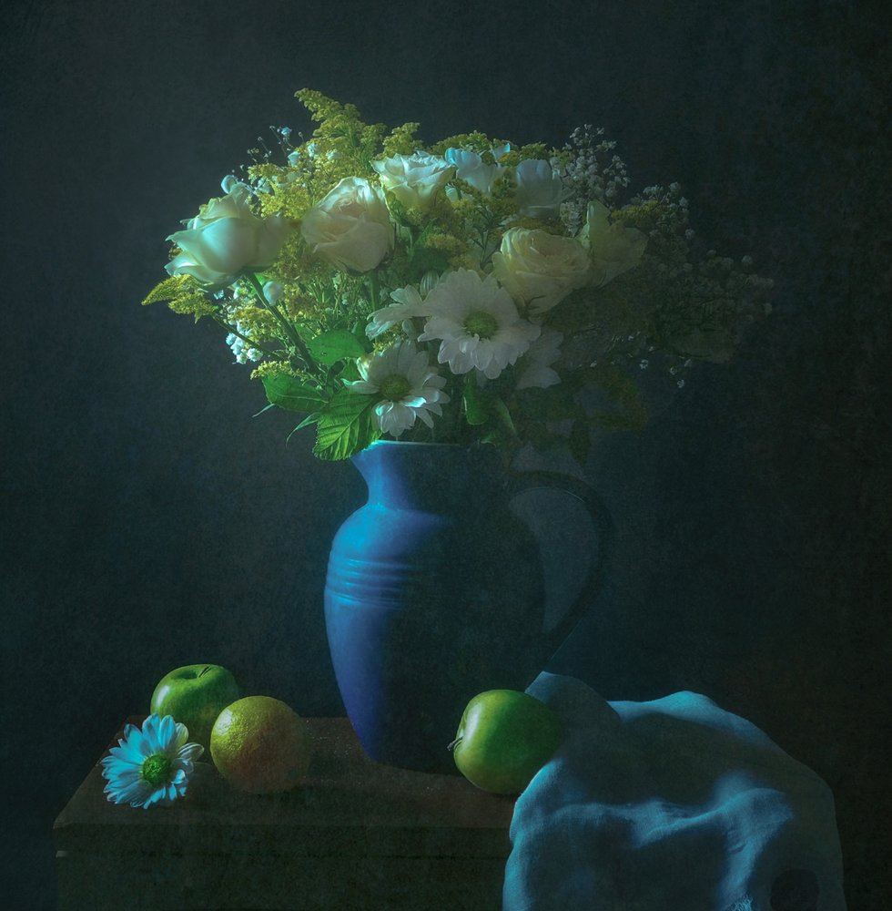 Dark Floral Still Life by Yinan F.