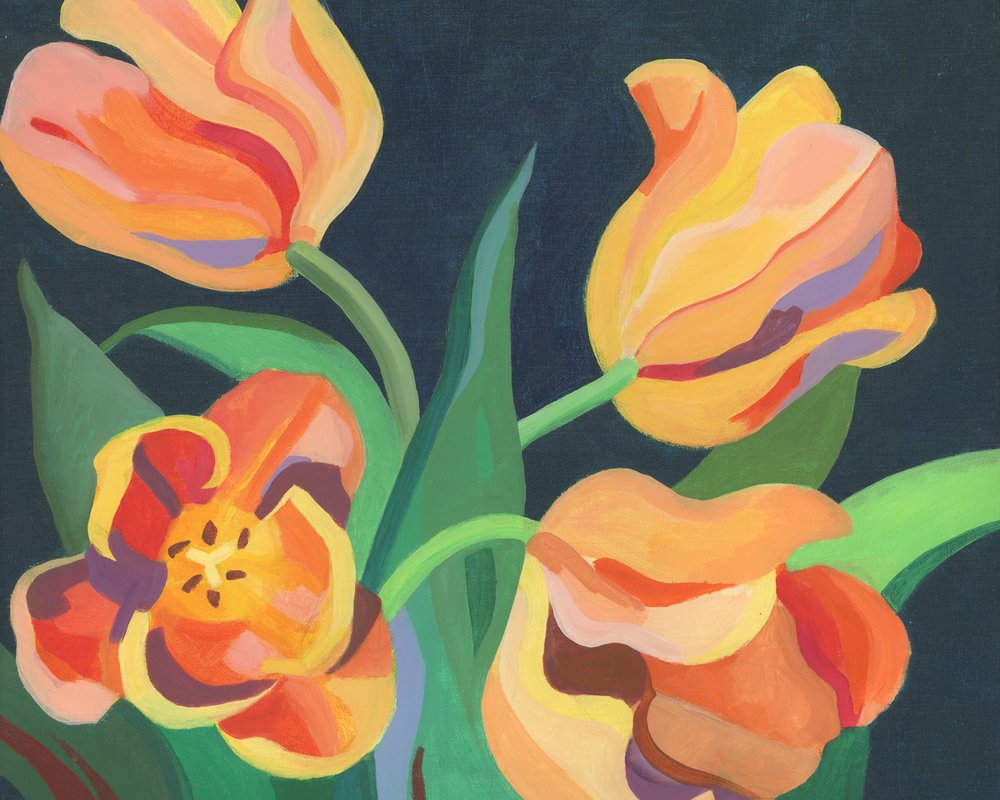 Vibrant Orange Tulips by Yvonne Gustafsson
