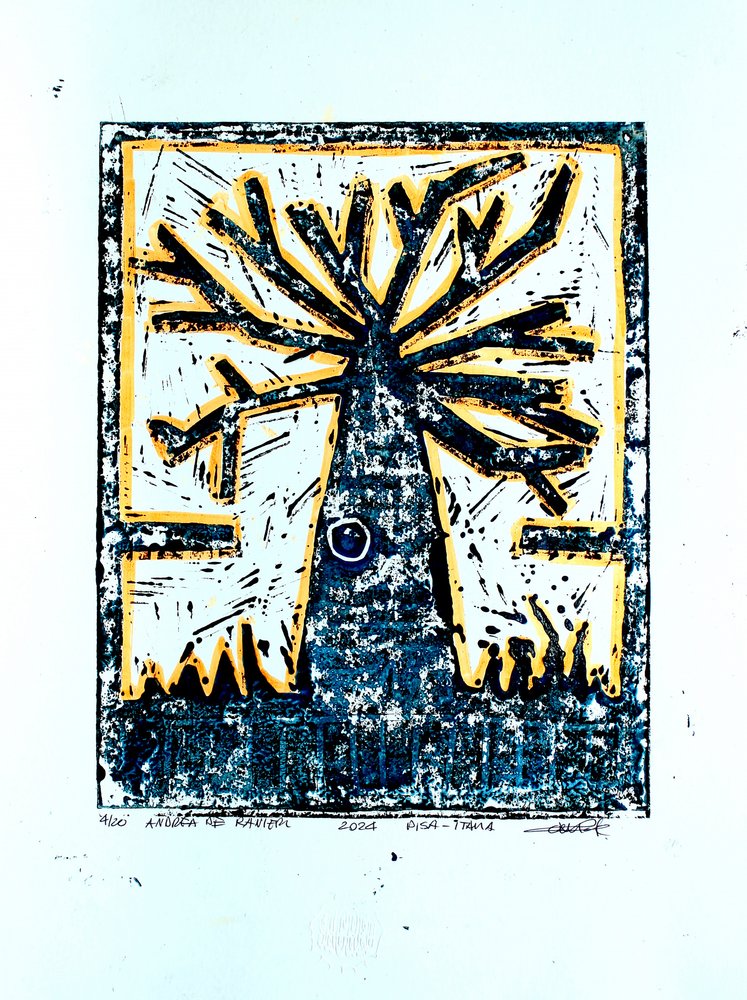 Abstract Woodcut Tree by andrea de ranieri