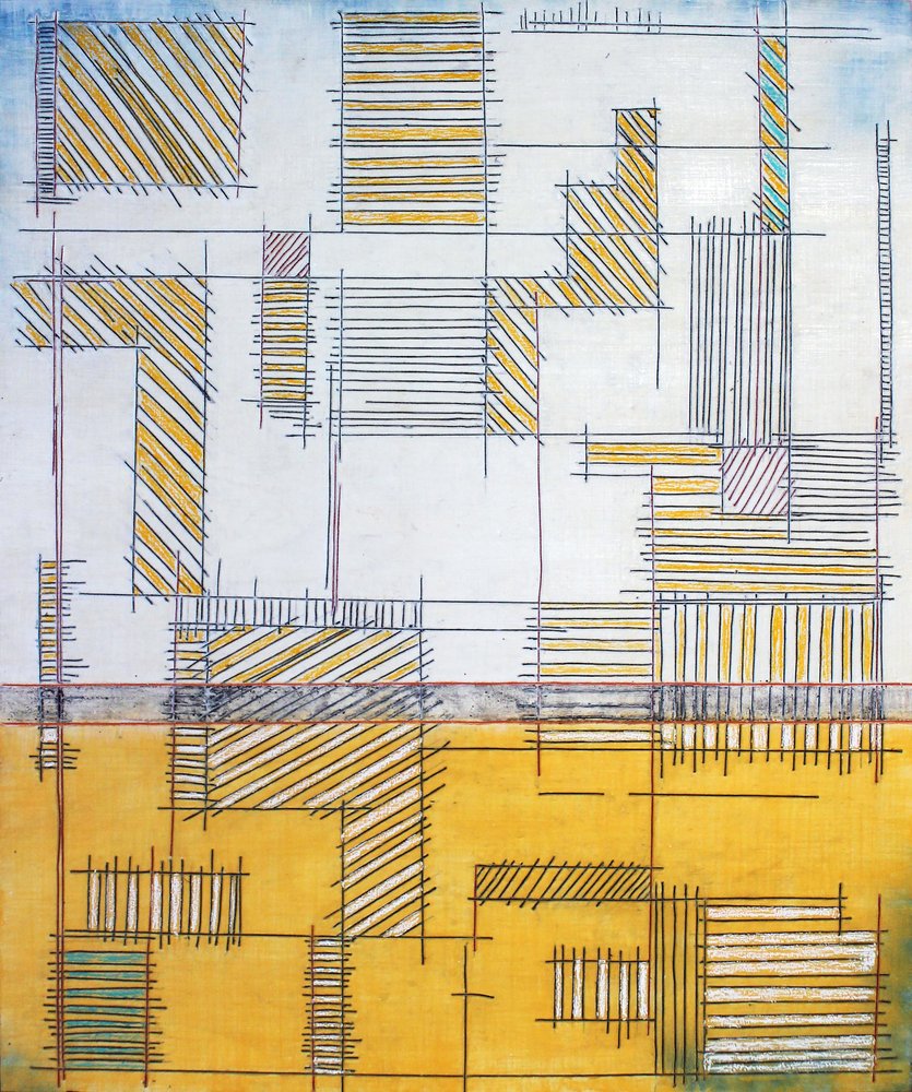 Yellow Grid Abstract by andrea de ranieri