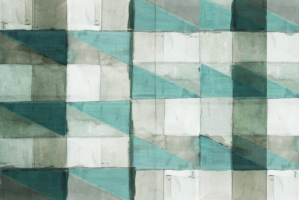 Aqua Geometric Pattern by cartissi