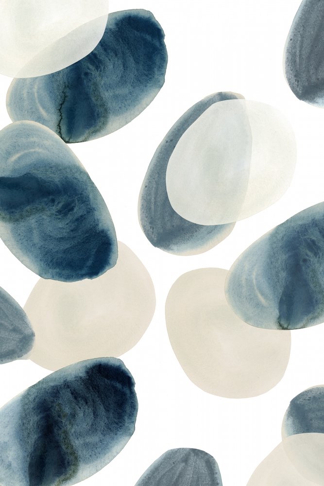 Blue Beige Organic Shapes by cartissi