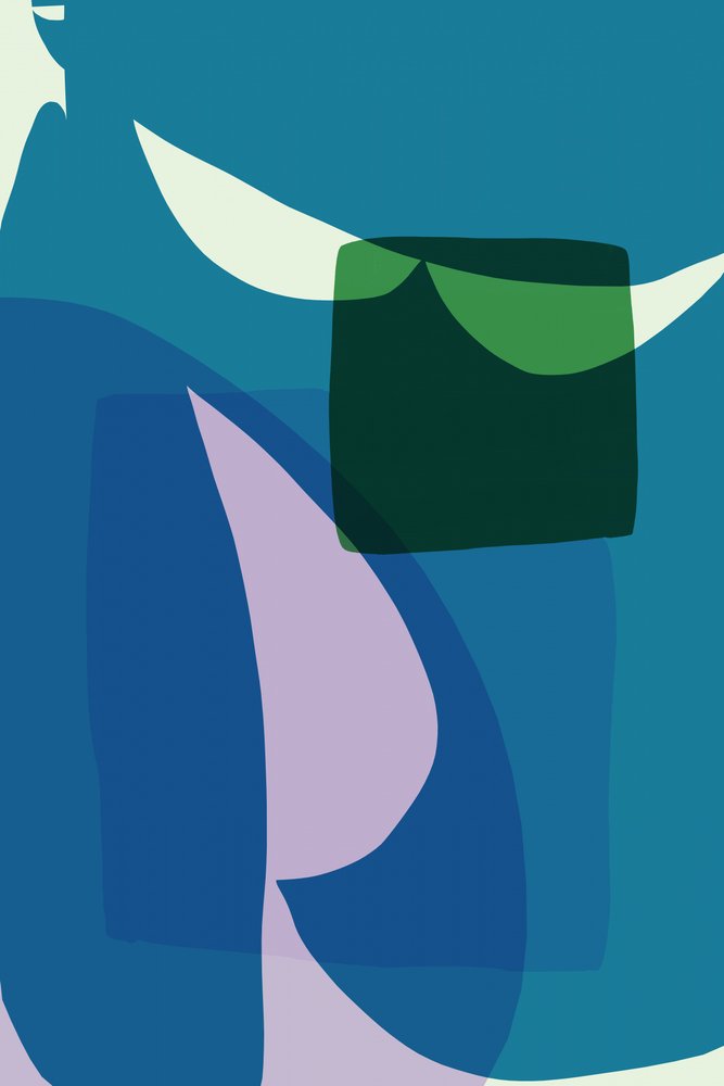 Blue Green Abstract Layers by cartissi