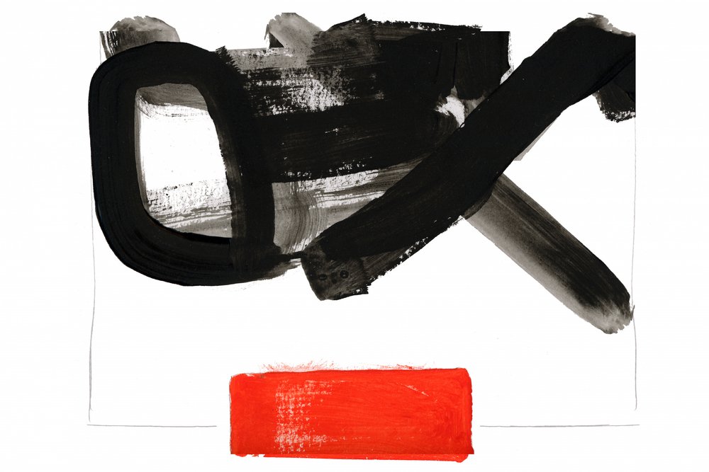 Bold Black Red Abstract by cartissi