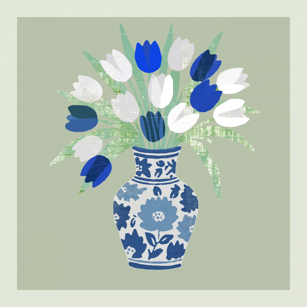 Chinoiserie Tulip Bouquet by cartissi
