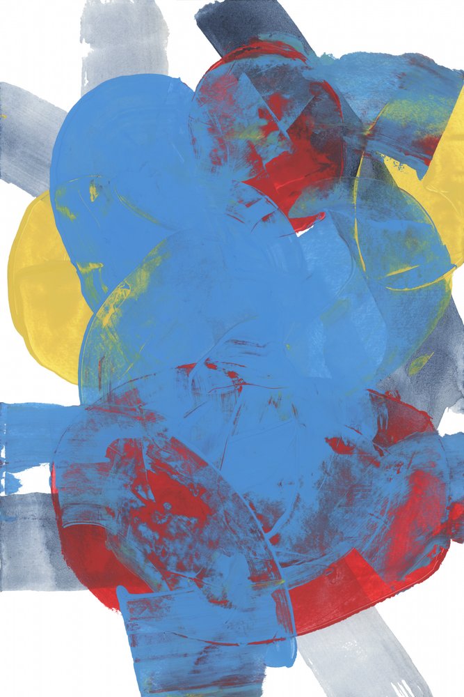 Dynamic Blue Red Abstract by cartissi