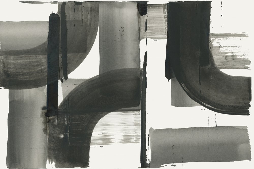 Fluid Grayscale Abstract by cartissi