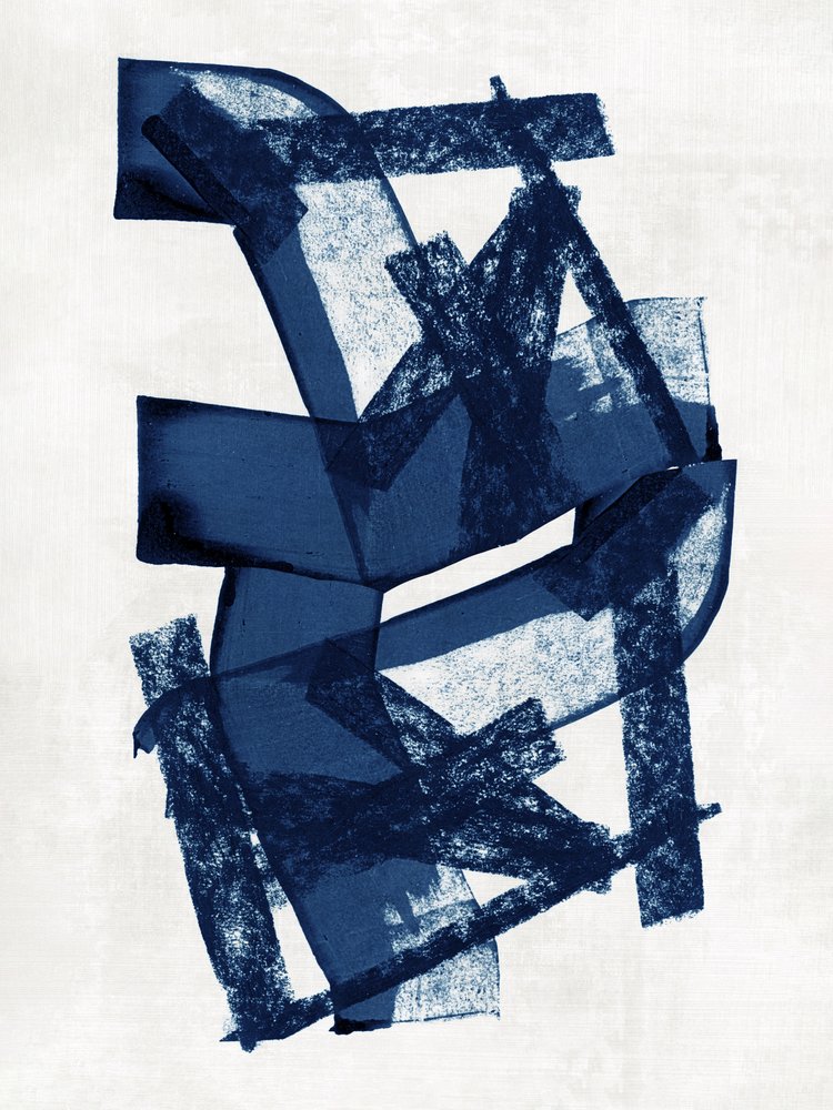 Modern Indigo Brushstrokes by cartissi