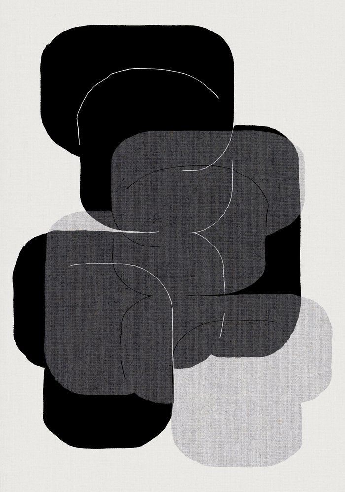 Monochrome Layered Shapes by cartissi