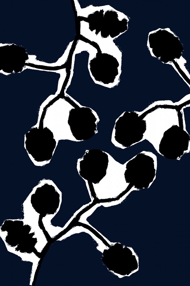 Navy Botanical Silhouette by cartissi